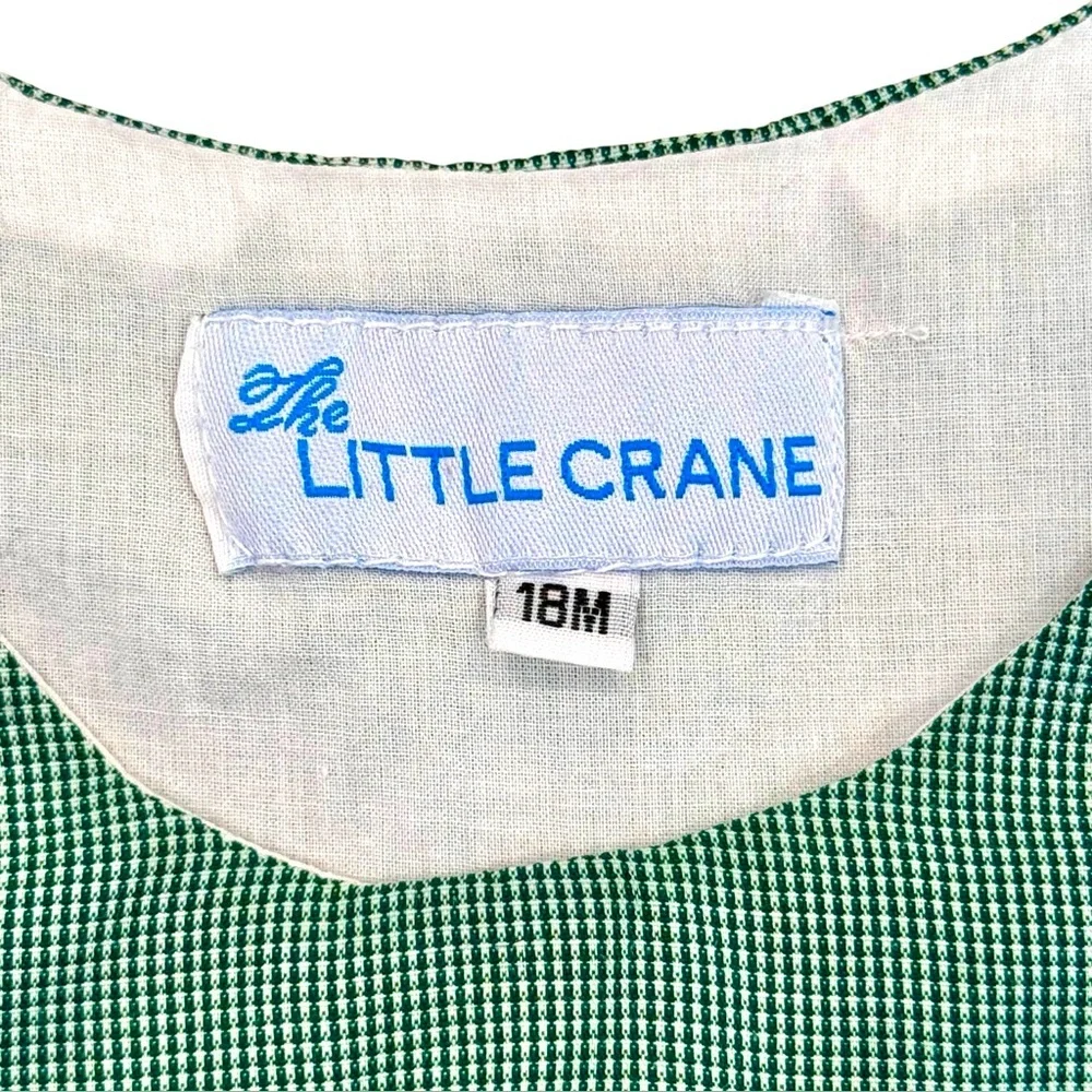 NEW Little Crane 18M Smocked CandyCorn Lined Romper Green Gingham Check